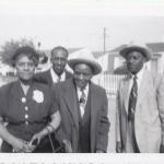 L/R Frt Row- Gracie Winston, Jay Favors, Bk Row: Hermann and Virgil Gray - at the funeral of Amsee Favors 1955 Los Angeles.