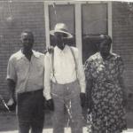 L/R: Jim (MC), Amsee & Jimmie Favors in front of their home in Bethlehem, Texas